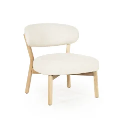 Fauteuil Mikky Eikenhout en stof