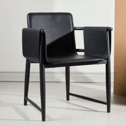 Fauteuil Molli Lederlook, kleur Zwart