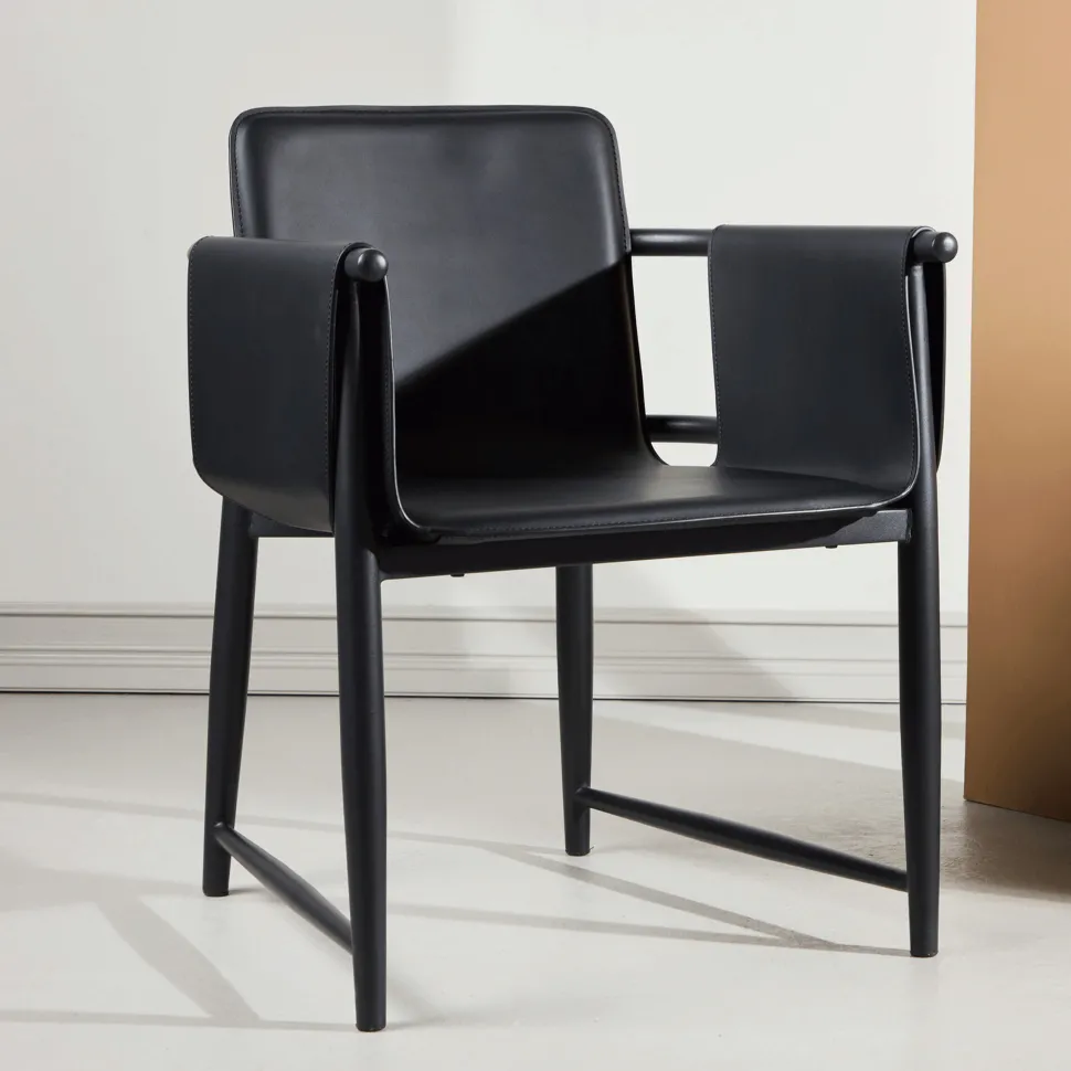 Fauteuil Molli Lederlook, kleur Zwart