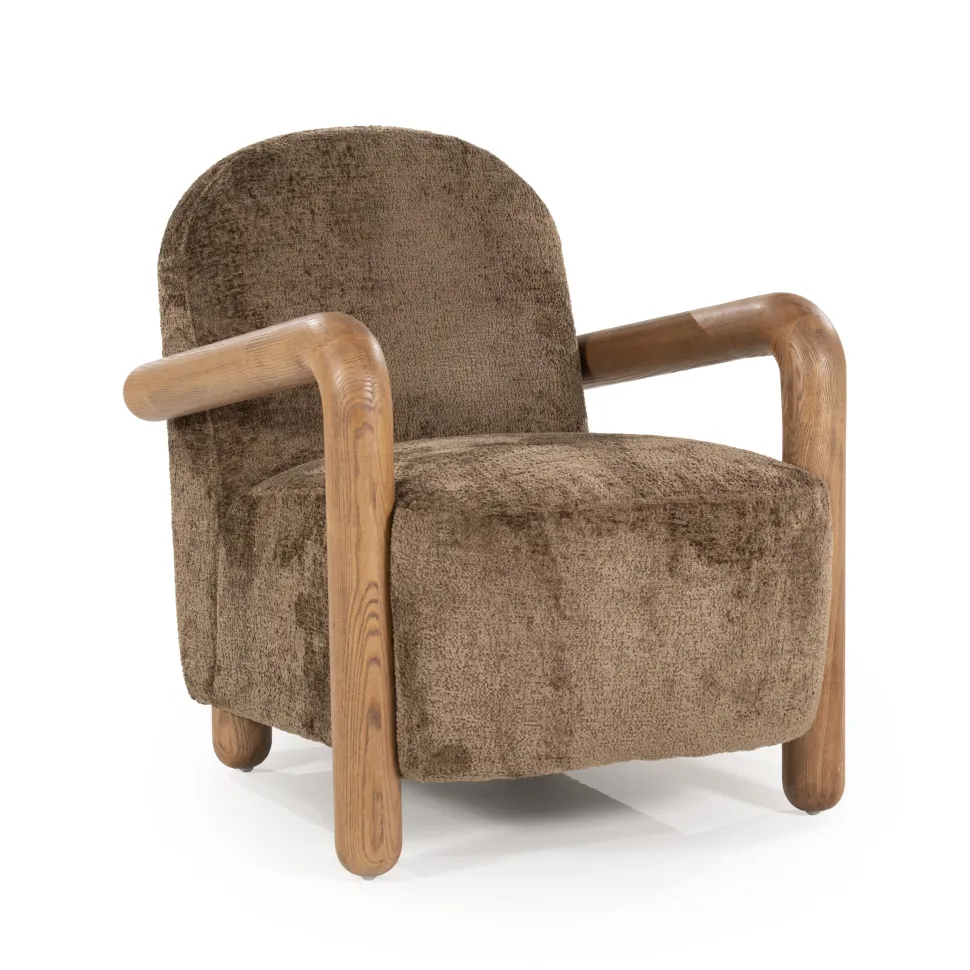 Fauteuil Retrova Bouclé en hout