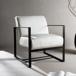 Fauteuil Roxana Linnen, kleur Off-white