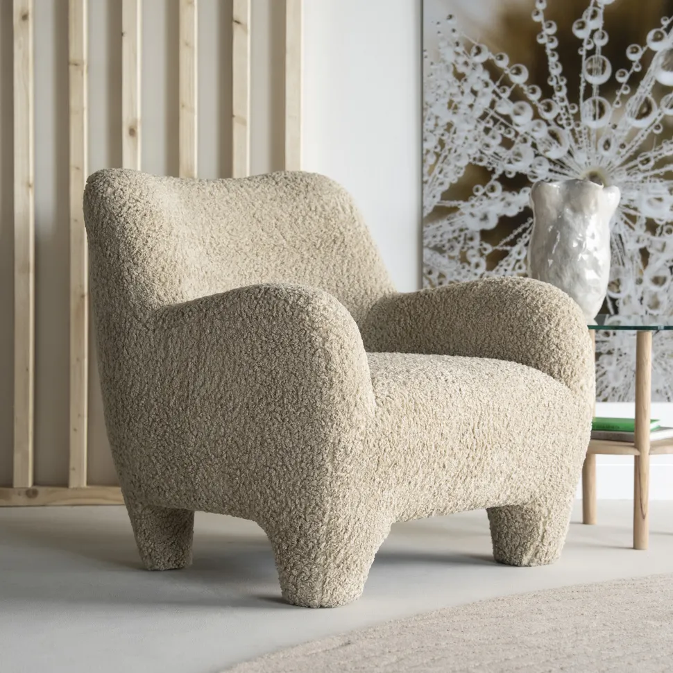 Fauteuil Shaun Sheep stof, kleur Taupe