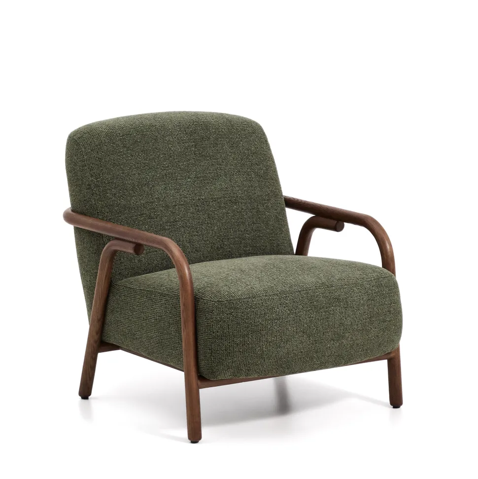 Fauteuil Sylo Chenille en walnoot