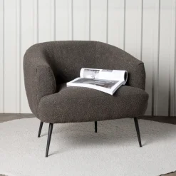 Fauteuil Thornton Bouclé, kleur Donkergrijs