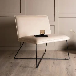 Fauteuil Tindra Velvet, kleur Beige