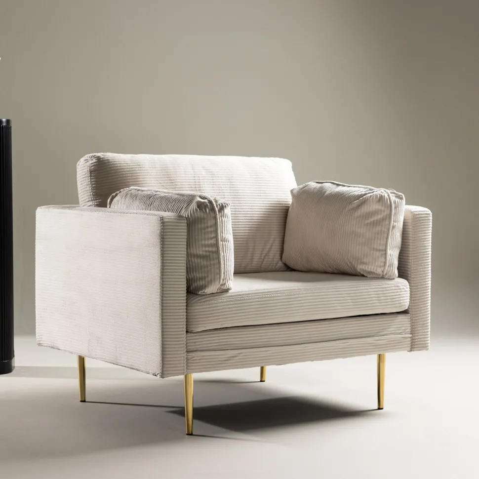 Fauteuil Tylan Rib, kleur Lichtgrijs