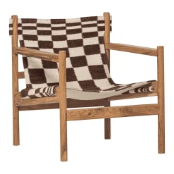 Fauteuil Zano Kelim stof en acaciahout