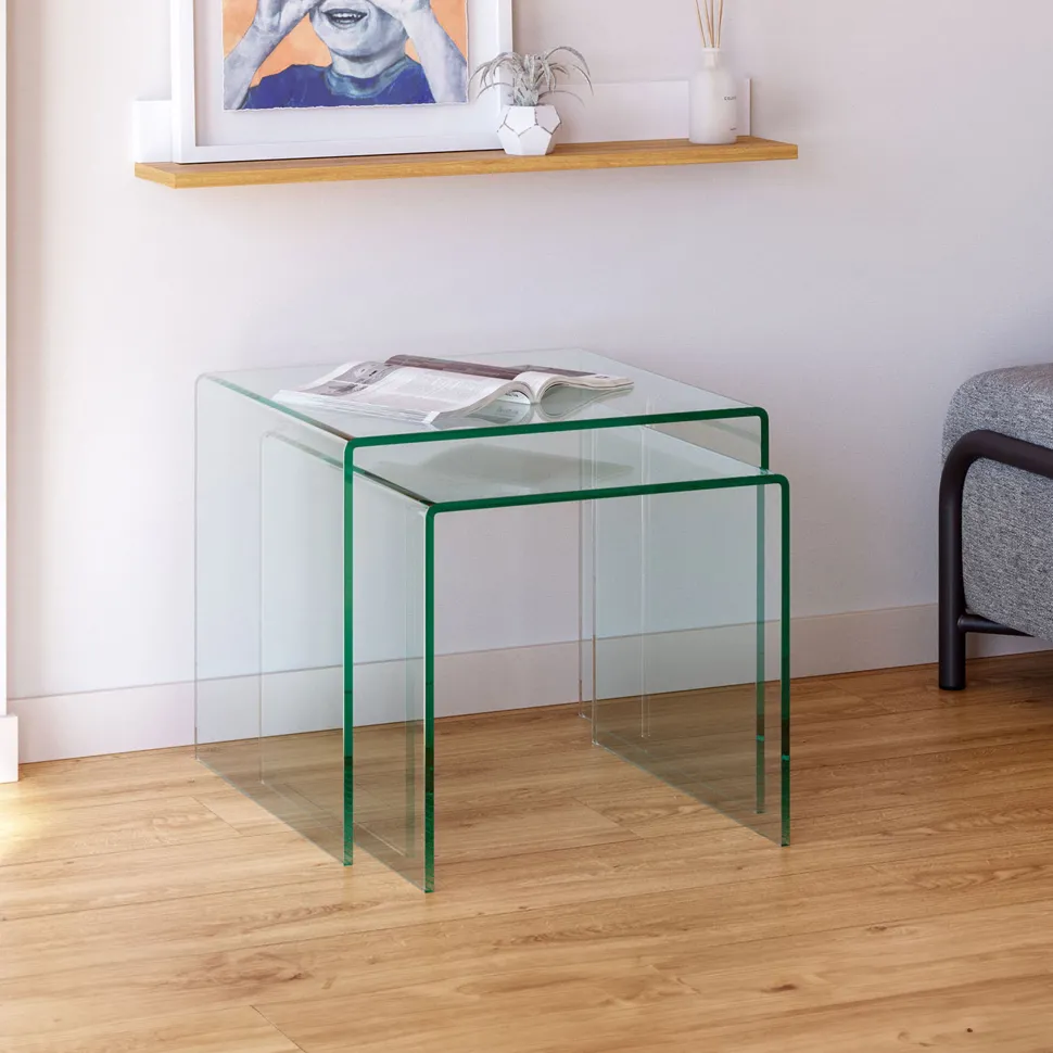 Glazen Salontafel Burano Set van 2 stuks