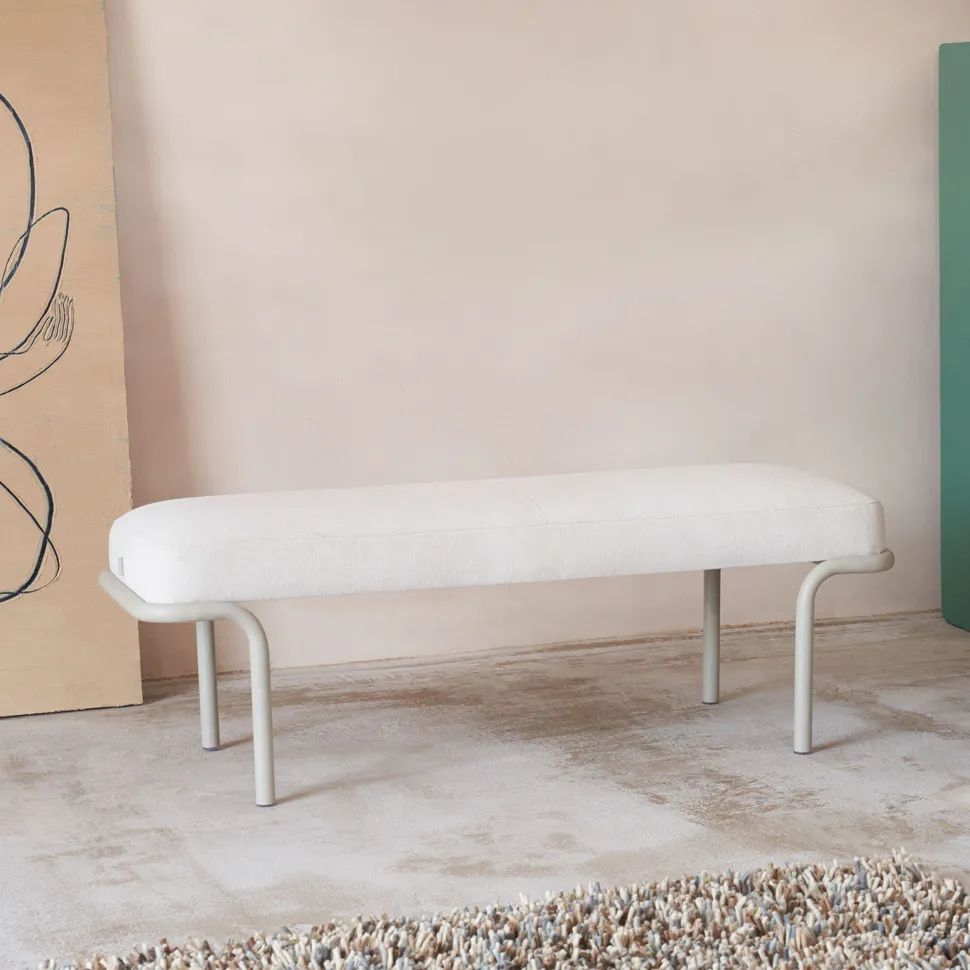 Halbank Compo Chenille, 130cm, kleur Beige