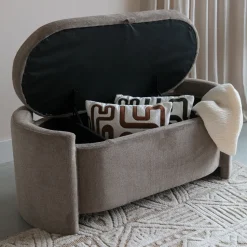 Halbank Ruthy Met opbergruimte, kleur Taupe