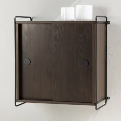 Hangende Opbergkast Marketta 68 x 60cm, kleur Mokka