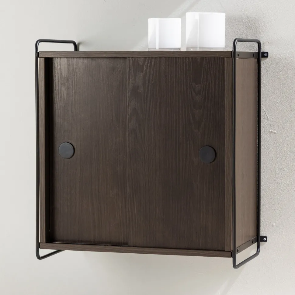 Hangende Opbergkast Marketta 68 x 60cm, kleur Mokka