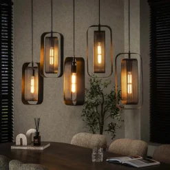 Hanglamp Allyse 5-lamps, kleur Artic Zwart