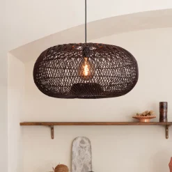 Hanglamp Arizona Bamboe, kleur Burgundy