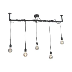 Hanglamp Bar 5-lamps, kleur Zwart