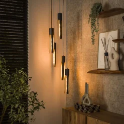 Hanglamp Charnelle 5-lamps, Artic Black