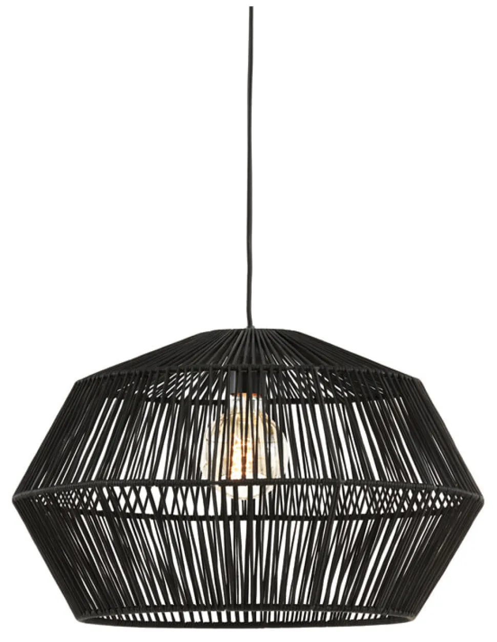 Hanglamp Deya Rond, kleur Mat Zwart