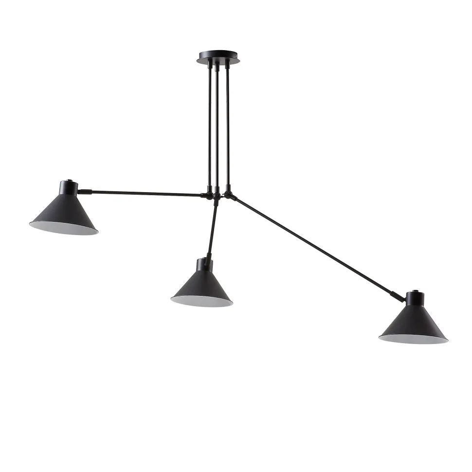 Hanglamp Dione 3-lamps, kleur zwart