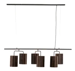 Hanglamp Edisa 6-Lamps, kleur Donkerbruin