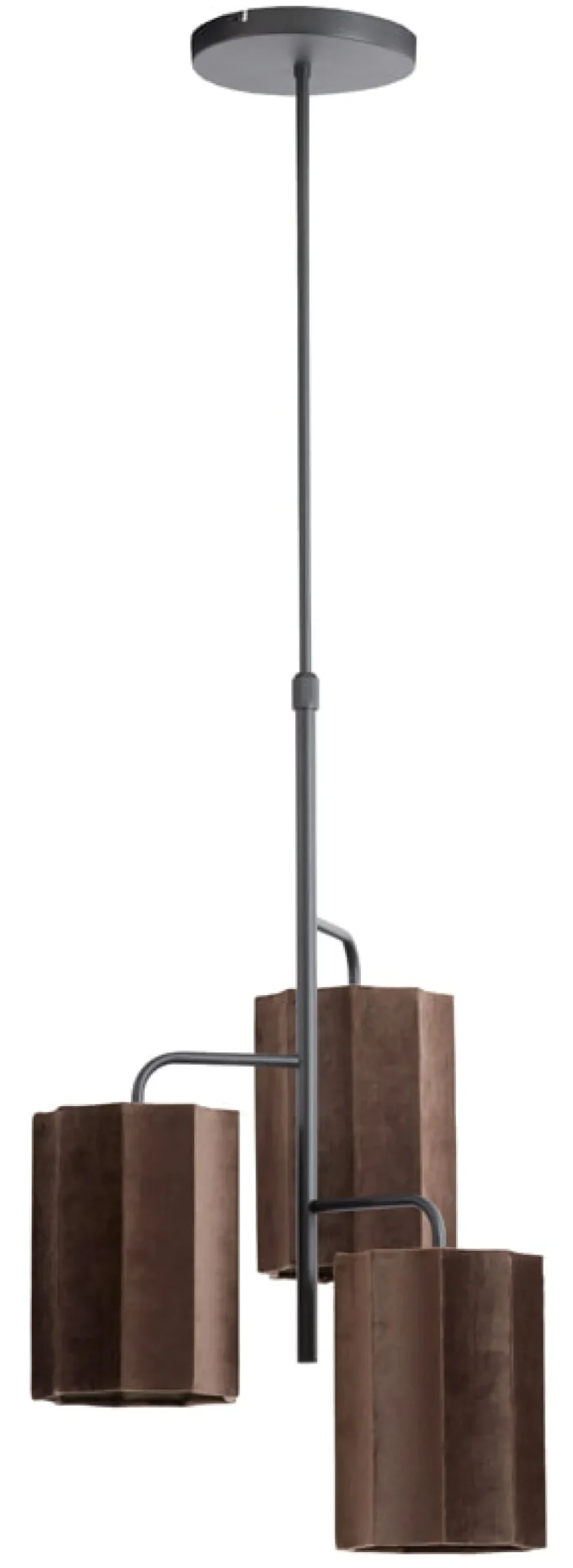 Hanglamp Edisa 3-lamps, kleur Donkerbruin