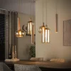 Hanglamp Faiga Glas en beige metaal, 4+3-lamps