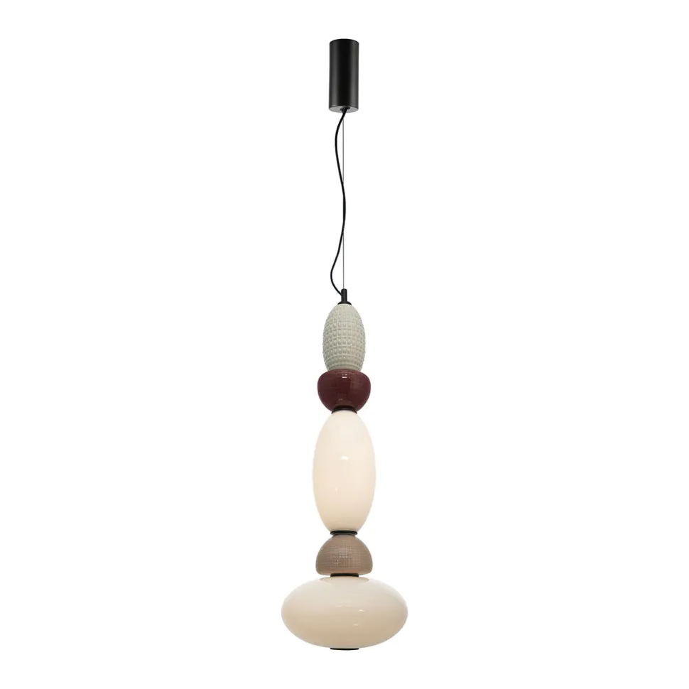 Hanglamp Garca Verticaal, Keramiek en glas