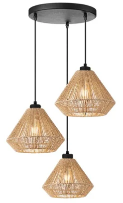 Hanglamp Ibiza Diamond Jute, 3-lamps