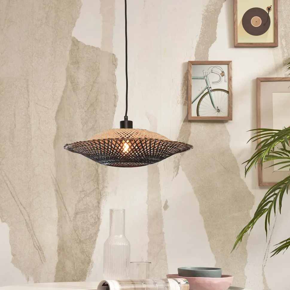 Hanglamp Kalimantan Bamboe, kleur Zwart/Naturel