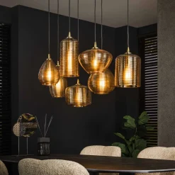 Hanglamp Kirin Glas, 4+3-lamps