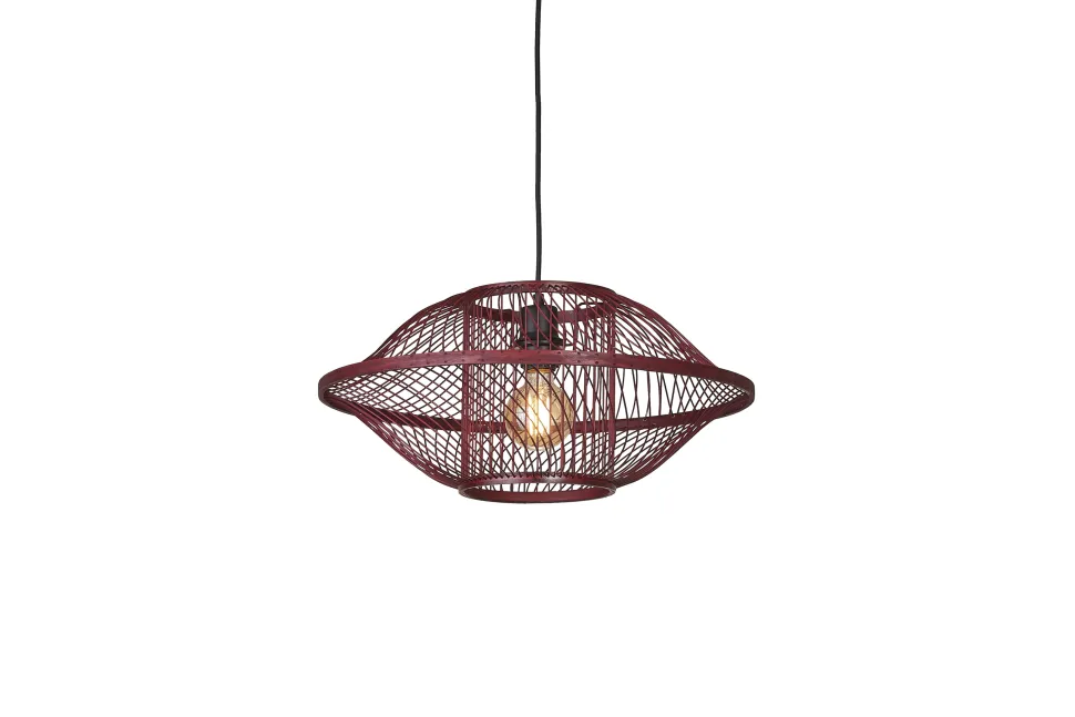 Hanglamp Maui Bamboe, kleur Burgundy