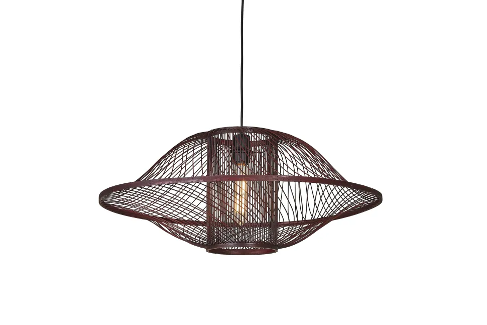 Hanglamp Maui Bamboe, kleur Burgundy