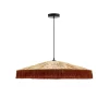 Hanglamp Pollensa Raffia, 75cm, kleur naturel / terracotta