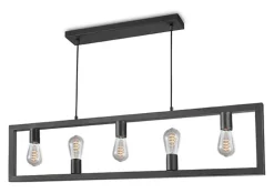 Hanglamp Quadrato 5-lamps, kleur Zwart