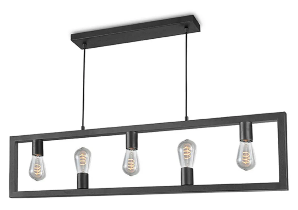 Hanglamp Quadrato 5-lamps, kleur Zwart
