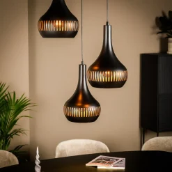 Hanglamp Rachel 3-lamps, kleur Zwart