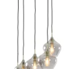 Hanglamp Rakel 5-Lamps, antiek brons+smoke