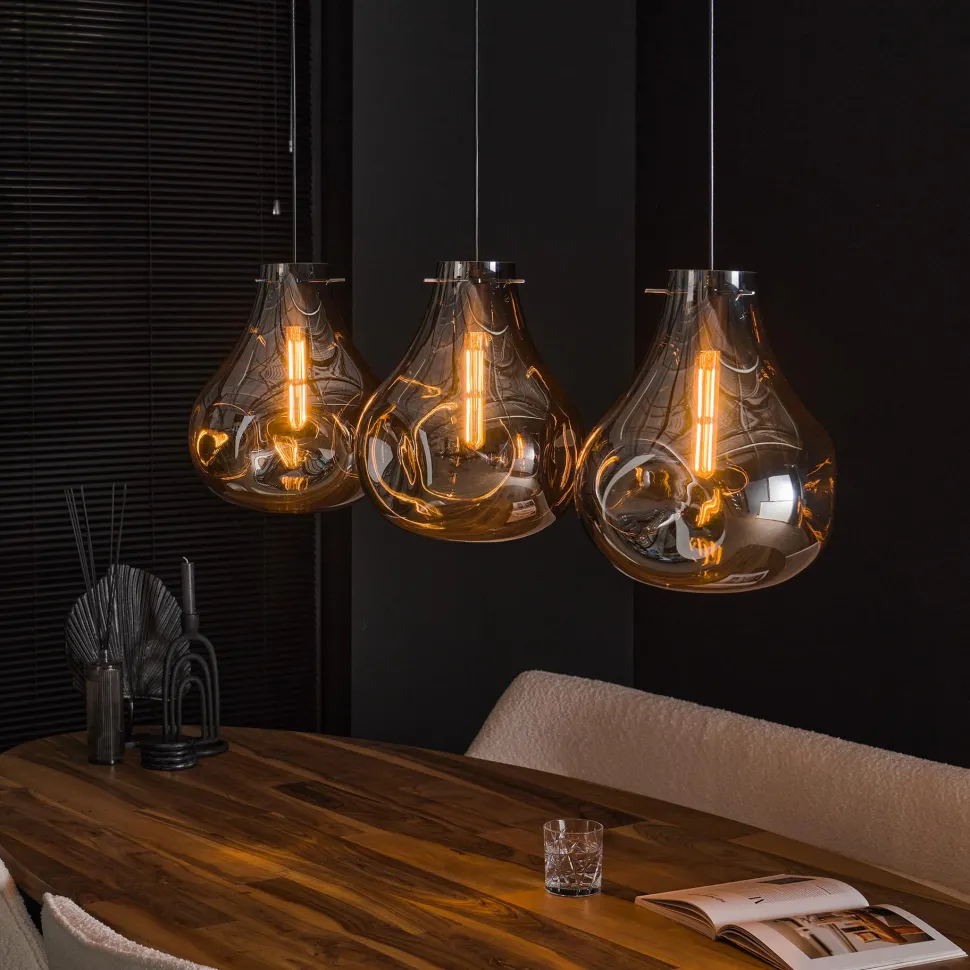 Hanglamp Roshell 3-lamps, kleur Artic Zwart