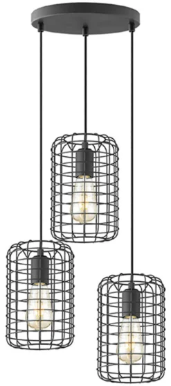 Hanglamp Solido 3-lamps, kleur Zwart
