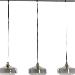 Hanglamp Solna 3-Lamps, kleur Smoke/Antiek Brons