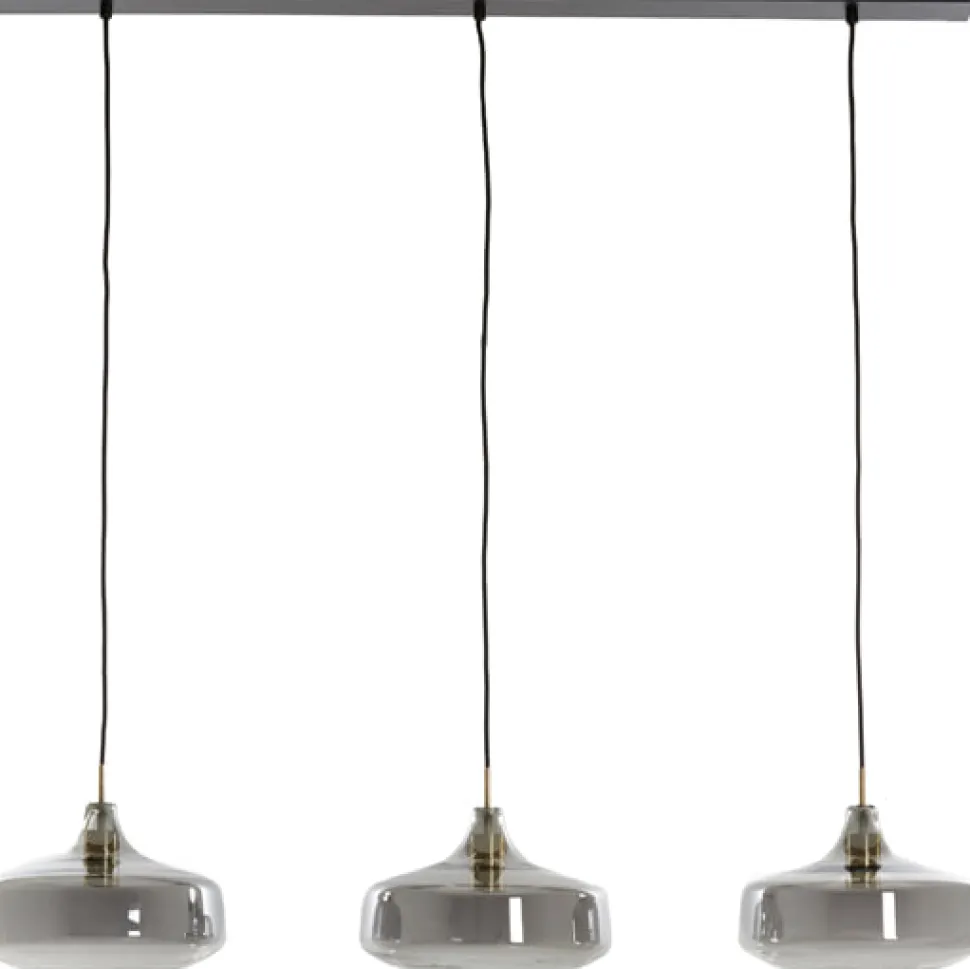 Hanglamp Solna 3-Lamps, kleur Smoke/Antiek Brons