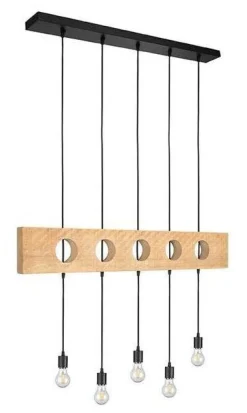 Hanglamp Timber, Mangohout, 145cm