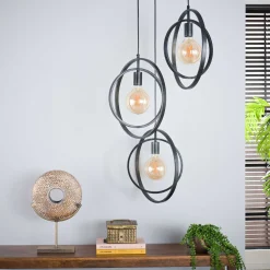 Hanglamp Tricia 3-lamps getrapt, kleur Charcoal