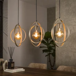 Hanglamp Tricia 3-lamps, kleur Beige