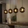 Hanglamp Yair Glas, 4-lamps, kleur Sienna Bruin