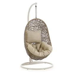 Hangstoel Florina Met standaard, kleur Bruin/Beige