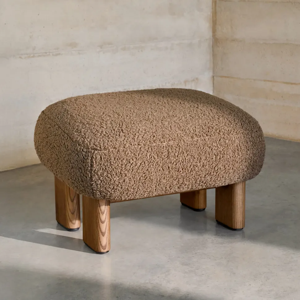 Hocker Cabana Bouclé, kleur Taupe