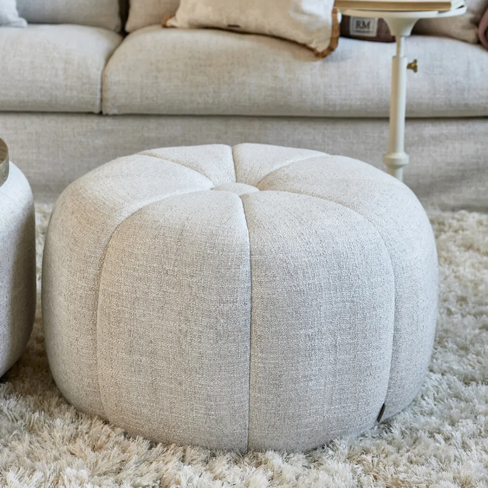 Hocker Falcone Rich Tweed, kleur Antique White