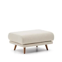 Hocker Karin kleur Beige/Walnoot