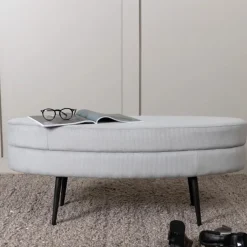 Hocker Larenzo Rib, kleur Grijs