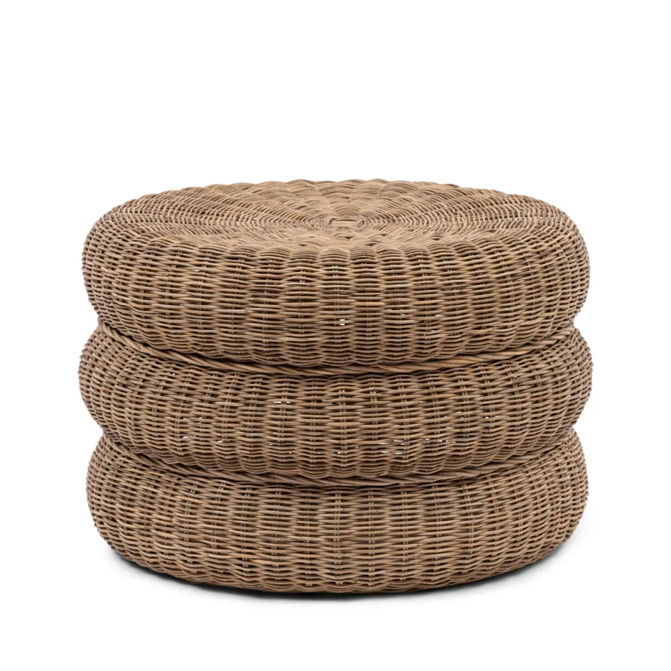 Hocker Macaron Rustic Rattan, 60cm